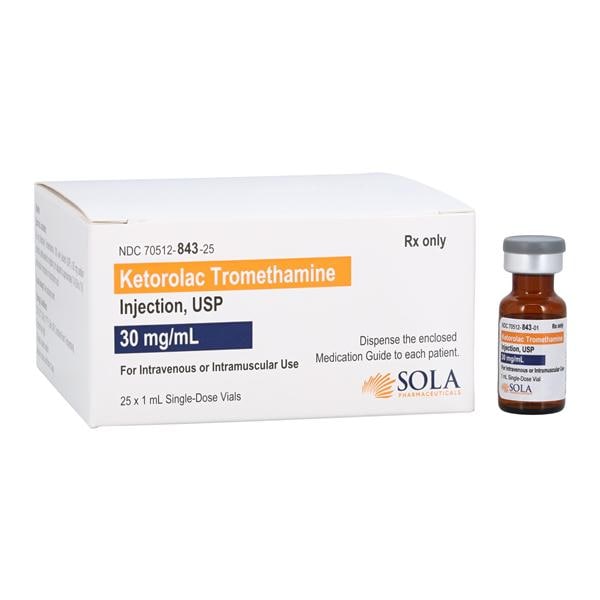Ketorolac Tromethamine Injection 30mg/mL SDV 1mL 25/Package product image