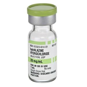 Hydralazine HCl Injection 20mg/mL SDV 1mL 25/Package