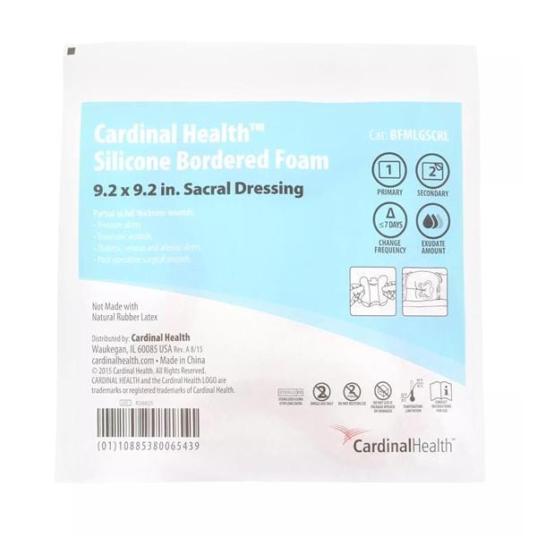 Kendall Silicone Foam Dressing 9.2x9.2" 5 Layer Sterile Sacral Lg Adhs Hi Abs LF