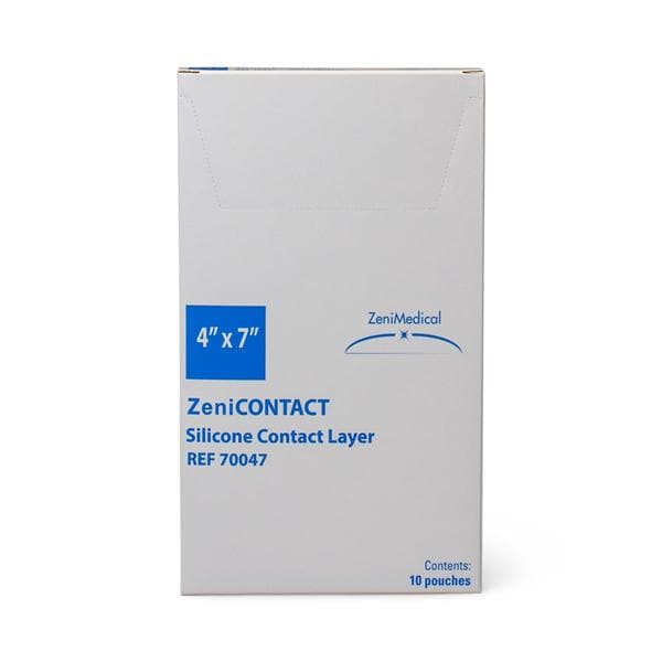 ZeniCONTACT Silicone/Mesh Contact Layer Dressing 4x7" Sterile Rect NAdh Wt