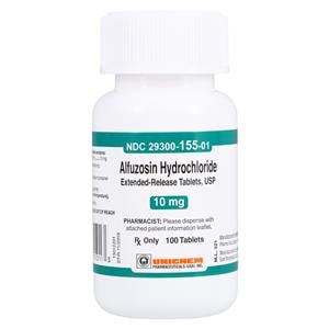 Alfuzosin HCl Extended-Release Tablets 10mg Bottle 100/Bottle Each