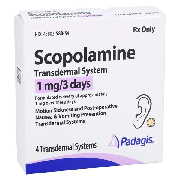 Scopolamine Transdermal System 1mg/3 Days Carton 4/Package