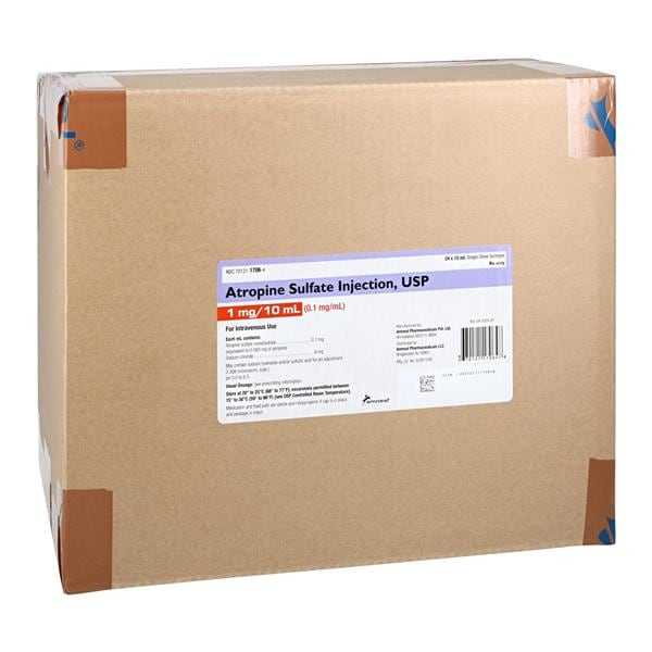 Atropine Sulfate Injection 0.1mg/mL Prefilled Syringe 10mL 24/Pac...