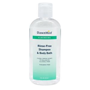 DawnMist Rinse Free Shampoo/Wash Alcohol Free 4oz Fresh Scent Paraben Free 96/Ca
