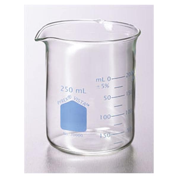 Pyrex Vista Griffin Beaker Borosilicate Glass 600mL Low Form 12/Ca