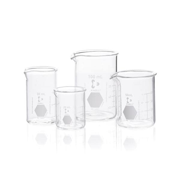 Kimax Griffin Beaker Borosilicate Glass 70mm 100mL 48/Ca