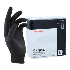 Compac By the Cuff Nitrile Exam Gloves Large Black Non-Sterile 100/Bg