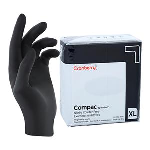 Compac By the Cuff Nitrile Exam Gloves X-Large Black Non-Sterile 100/Bg