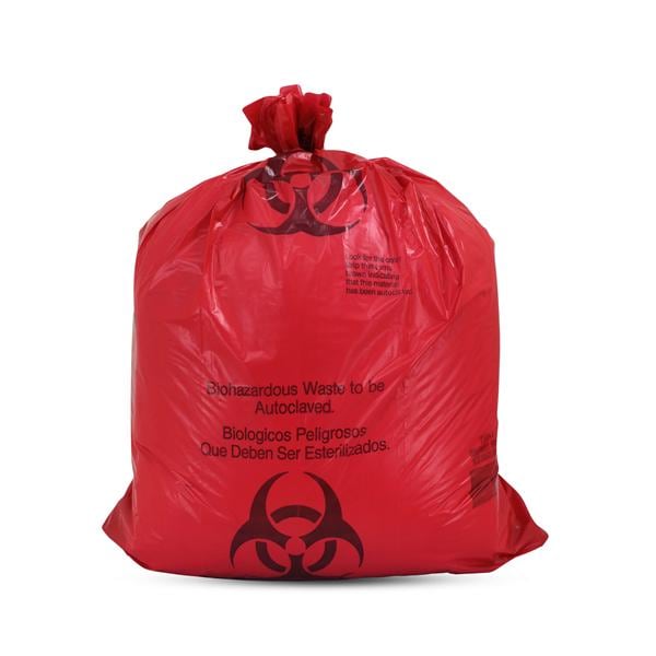 Biohazard Bag 2mil 14x19" Red/Black Polypropylene 500/Ca