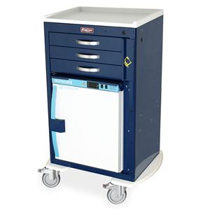 M Series Malignant Hyperthermia Cart 5" Casters (3) 3" Drawers Rfrgrtr/Brkwy Lk