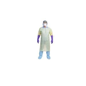Protective Gown Not Rated PE-Coated Spunbond Fabric Universal Yellow 100/Ca
