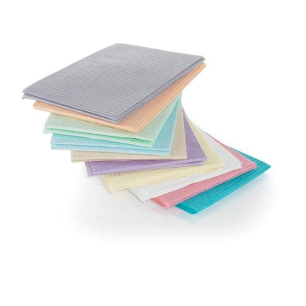 SafeBasics Patient Bib 2 Ply Tissue / Poly 13 in x 18 in White Disposable 500/CA