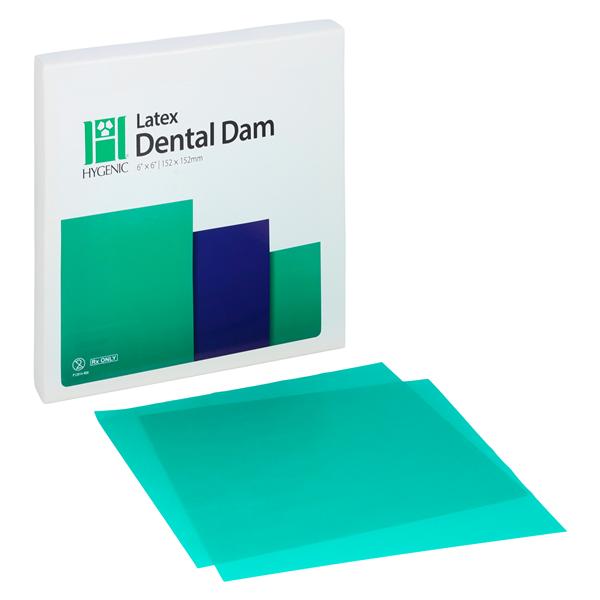Latex Dental Dam 6 in x 6 in Thin Gauge Green 36/Bx
