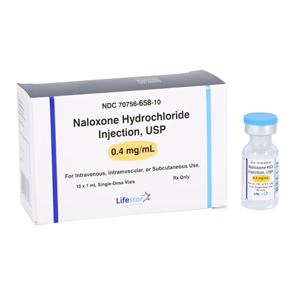 Naloxone HCl Injection 0.4mg/mL SDV 1mL 10/Package