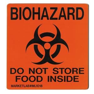 Biohazard Cling Orange 5x5" Ea