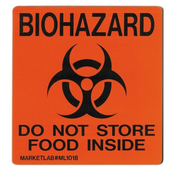 Biohazard Cling Orange 5x5" Ea
