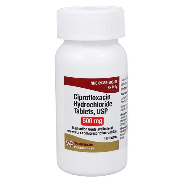 Ciprofloxacin Tablets 500mg Bottle 100/Bottle Each