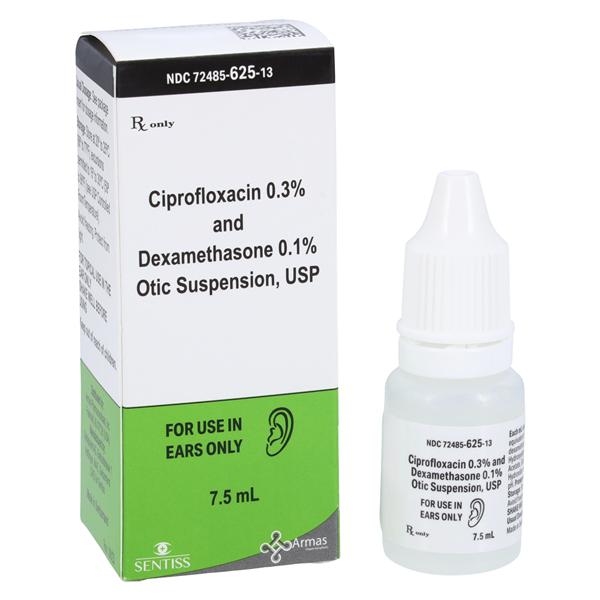 Ciprofloxacin/Dexamethasone Otic Suspension 0.3%/0.1% Bottle 7.5mL Each