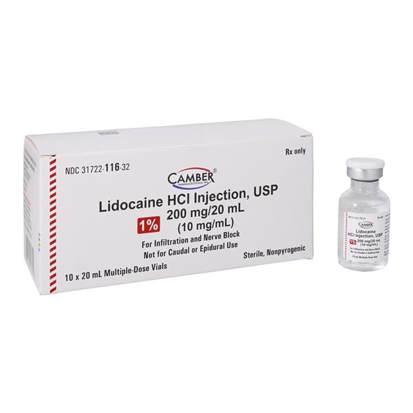 Lidocaine HCl Injection 1% MDV 20mL 10/Package