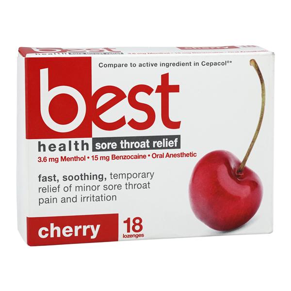 Sore Throat Lozenge 3.6/15mg Cherry 18/Bx