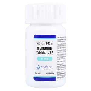 Glyburide Tablets 5mg Bottle 100/Bottle Each