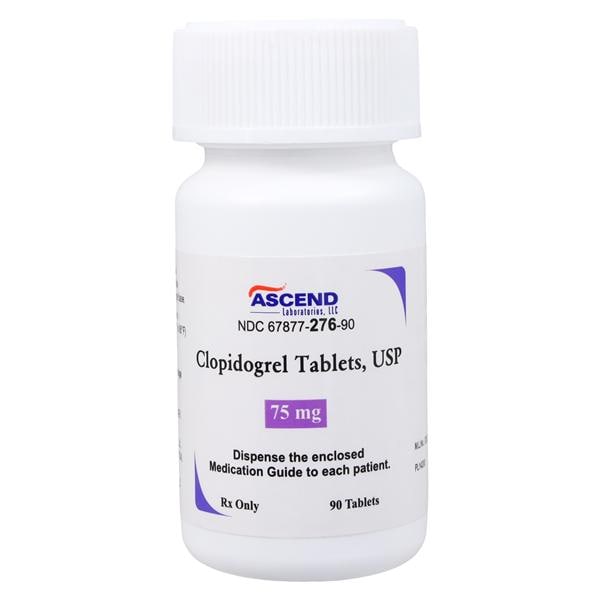 Clopidogrel Bisulfate Tablets 75mg Bottle 90/Bottle Each