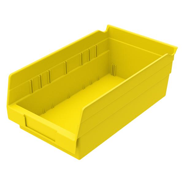 Shelf Bin Yellow Polypropylene 11-5/8x6-5/8x4" 12/Ct