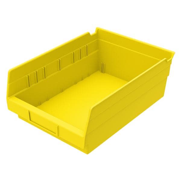 Shelf Bin Yellow Polypropylene 11.6x8.37x4" 12/Ct