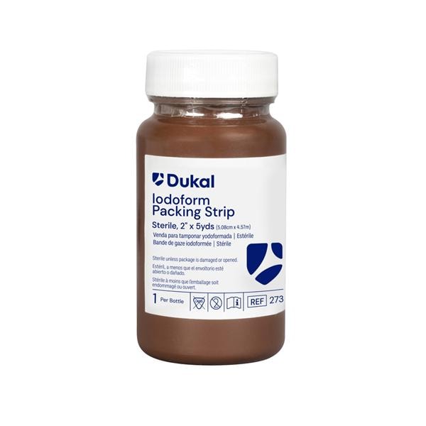 Woven Gauze Iodoform Packing Strip 2"x5yd Sterile Bottle LF, 12 EA/CA