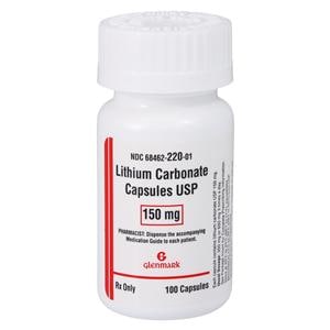 Lithium Carbonate Capsules 150mg Bottle 100/Bottle Each