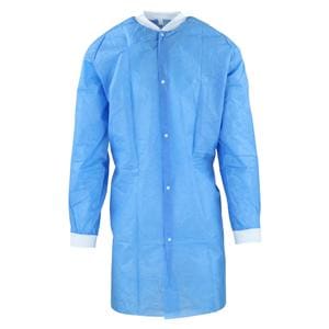 AssureWear Lab Coat Non Woven SMS Polypropylene 7X Large Blue 50/Ca