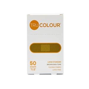 Adhesive Bandage Fabric 1x3" Brown/Dark Brown Sterile 50/Bx