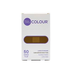 Adhesive Bandage Fabric 1x3" Dark Brown/Black Sterile 50/Bx