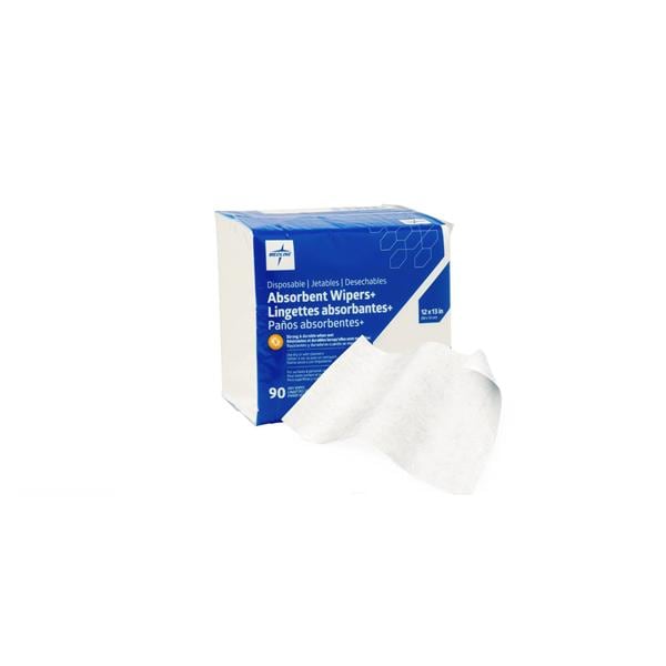 Dry Wipes Unscented White 12x13" 90/Bg, 12 BG/CA