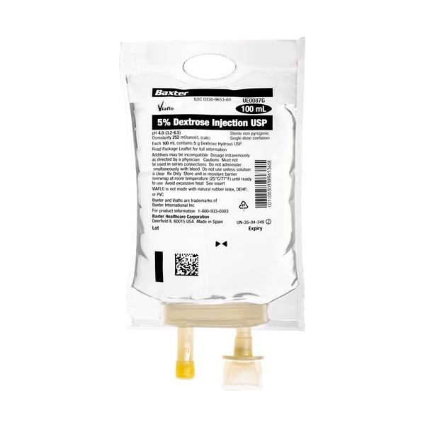 Viaflo IV Solution 5% Dextrose 100mL Plastic Container 60/Ca