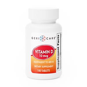 Vitamin D-3 Tablets 10mcg Bottle 100/Bt