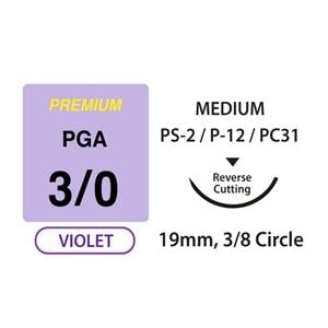Unify Premium + Suture 3-0 18" PGA Braided PS-2/P-12/PC31 Violet 12/Bx