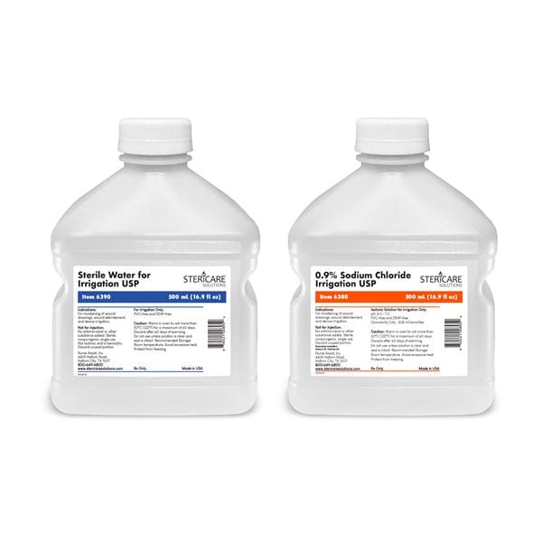 IV Solution Irrigation Solution Sterile Water 500mL Bottle 18/Ca