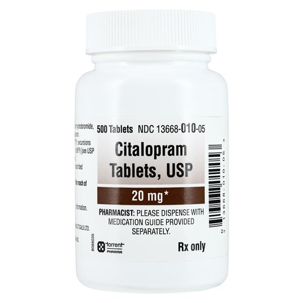 Citalopram Tablets 20mg Bottle 500/Bottle Each