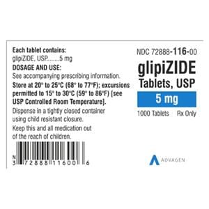 Glipizide Tablets 5mg Bottle 1000/Bottle Each