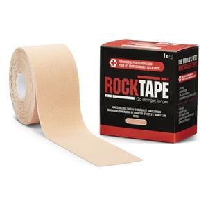 RockTape Kinesiology Tape 97% Cotton/3% Nylon 2"x21.5' Beige Non-Sterile EA