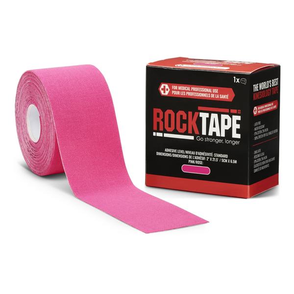 RockTape Kinesiology Tape 97% Cotton/3% Nylon 2"x21.5' Pink Non-Sterile EA