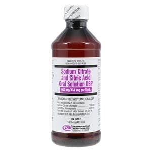 Sodium Citrate Citric Acid Oral Solution 500mg/334mg Sugar Free G...