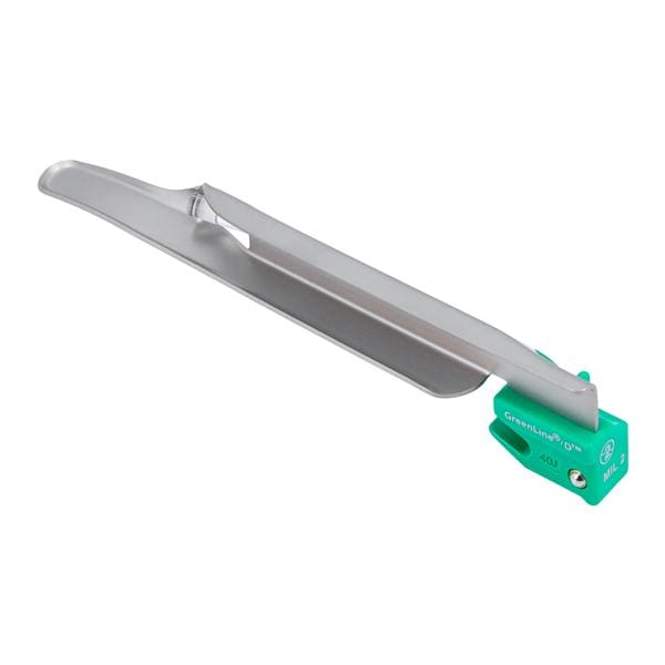 GreenLine/D Laryngoscope Blade Child Miller #2 Fiber Optic Disposable