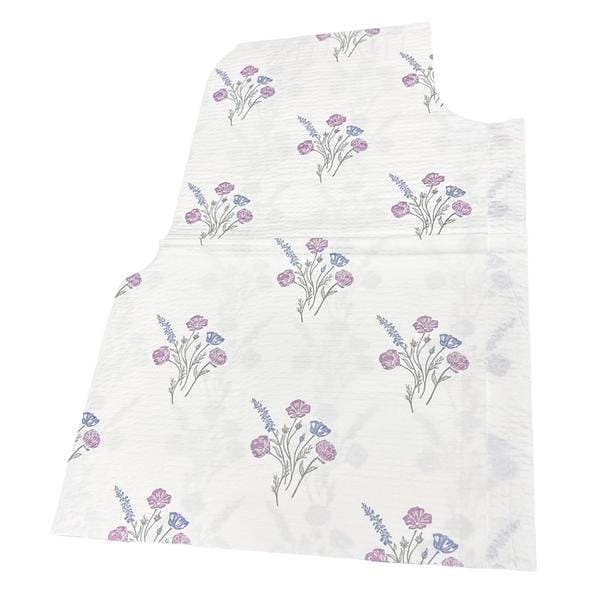 Exam Cape 30 in x 21 in Wildflower Tissue / Poly / Tissue Disposable 100/CA