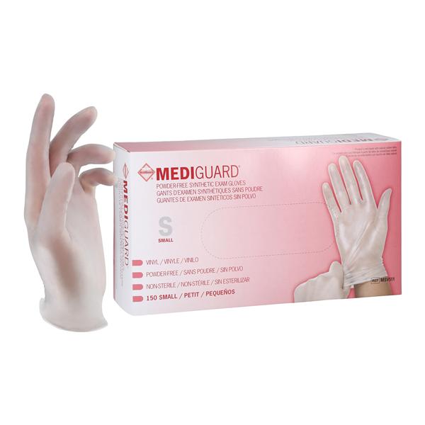 MediGuard Vinyl Exam Gloves Small Clear Non-Sterile 150/Bx