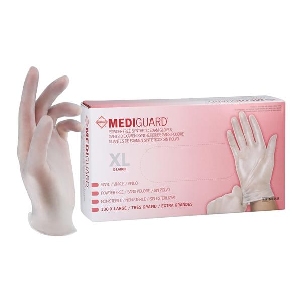 MediGuard Vinyl Exam Gloves X-Large Clear Non-Sterile 130/Bx