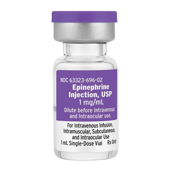 Epinephrine Injection 1mg/mL SDV 1mL 25/Package