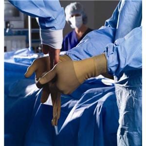 GAMMEX PI Hybrid Micro Polyisoprene / Neoprene Surgical Gloves 7 Brown 50Pr/Bx, 4 BX/CA