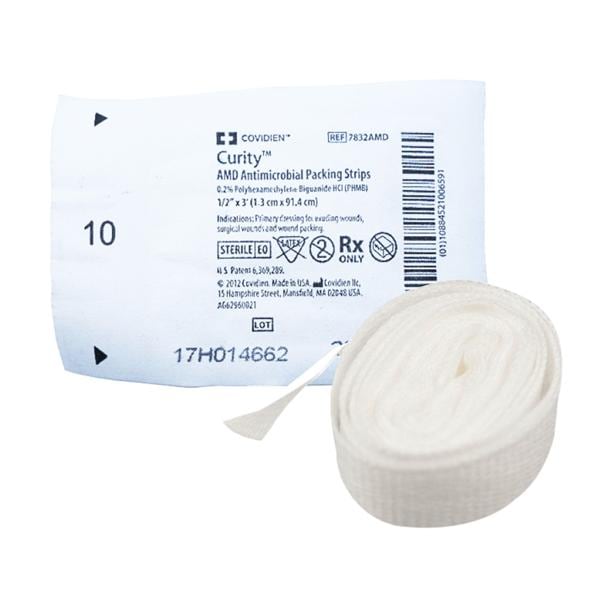 Curity 0.2% Polyhexamethylene Biguanide (PHMB) Gauze Packing Strip .5x1 Strl